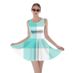 Turquoise And White Buffalo Check Skater Dress by yoursparklingshop