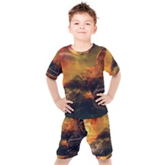 Tiger King In A Fantastic Landscape From Fonebook Kids  Tee And Shorts Set by 2853937