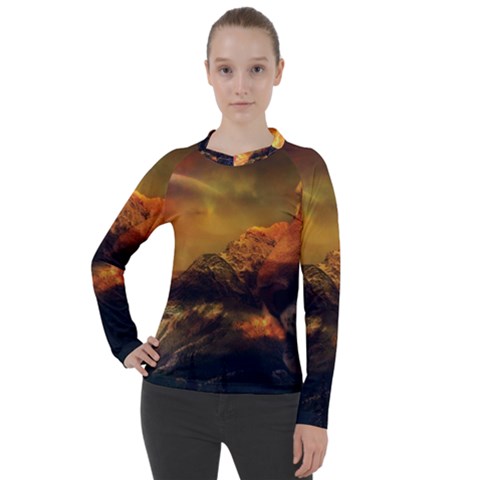 Tiger King In A Fantastic Landscape From Fonebook Women s Pique Long Sleeve Tee by 2853937