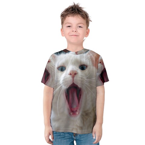 Wow Kitty Cat From Fonebook Kids  Cotton Tee by 2853937