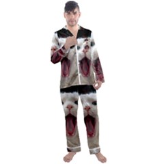 Wow Kitty Cat From Fonebook Men s Long Sleeve Satin Pajamas Set by 2853937