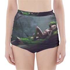 Wooden Child Resting On A Tree From Fonebook High-waisted Bikini Bottoms by 2853937