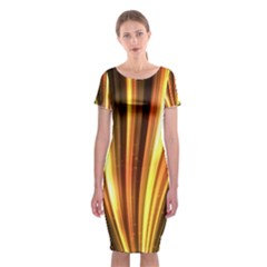 Energy Flash Futuristic Glitter Classic Short Sleeve Midi Dress by Dutashop