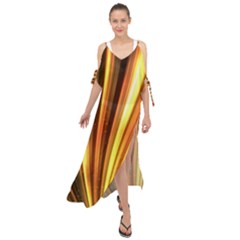 Energy Flash Futuristic Glitter Maxi Chiffon Cover Up Dress by Dutashop