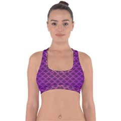 Pattern Texture Geometric Patterns Purple Cross Back Hipster Bikini Top  by Dutashop