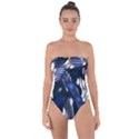 Structure Blue Background Tie Back One Piece Swimsuit View1