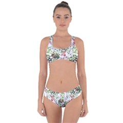 Green Flora Criss Cross Bikini Set by goljakoff