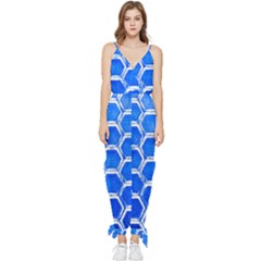 Hexagon Windows Sleeveless Tie Ankle Jumpsuit by essentialimage365