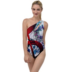 Music Treble Clef Sound To One Side Swimsuit by Dutashop