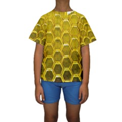 Hexagon Windows Kids  Short Sleeve Swimwear by essentialimage365