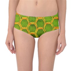 Hexagon Windows Mid-waist Bikini Bottoms by essentialimage365