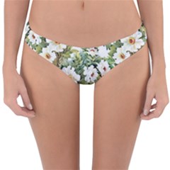 White Flowers Reversible Hipster Bikini Bottoms by goljakoff