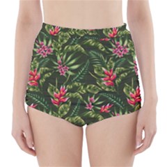 Tropical Flowers High-waisted Bikini Bottoms by goljakoff