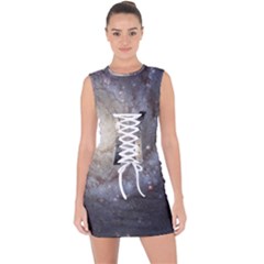 Spiral Galaxy Lace Up Front Bodycon Dress by ExtraGoodSauce