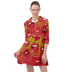 Hot Lips Mini Skater Shirt Dress by ExtraGoodSauce