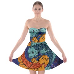 Koi Fish Strapless Bra Top Dress by ExtraGoodSauce