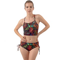 Boho Hippie Trippy Floral Pattern Mini Tank Bikini Set by CrypticFragmentsDesign
