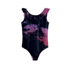 Sunset Landscape High Contrast Photo Kids  Frill Swimsuit by dflcprintsclothing