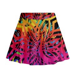 Abstract Jungle Mini Flare Skirt by icarusismartdesigns