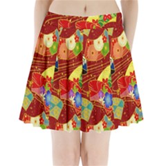 Floral Abstract Pleated Mini Skirt by icarusismartdesigns
