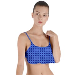 Basket Weave Basket Pattern Blue Layered Top Bikini Top  by Dutashop