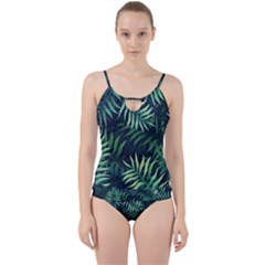 Green Leaves Cut Out Top Tankini Set by goljakoff