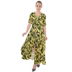 Camouflage Sand  Waist Tie Boho Maxi Dress by JustToWear