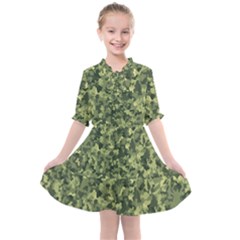 Camouflage Green Kids  All Frills Chiffon Dress by JustToWear