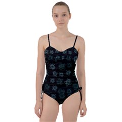 Blue Turtles On Black Sweetheart Tankini Set by contemporary