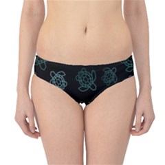 Blue Turtles On Black Hipster Bikini Bottoms by contemporary