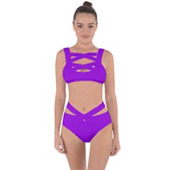 Color Dark Violet Bandaged Up Bikini Set  by Kultjers