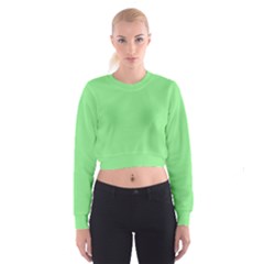 Color Light Green Cropped Sweatshirt