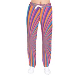 Psychedelic Groovy Pattern 2 Women Velvet Drawstring Pants by designsbymallika