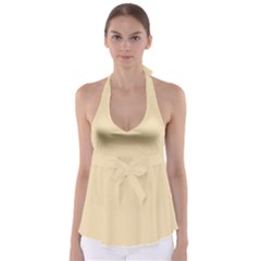 Color Wheat Babydoll Tankini Top by Kultjers