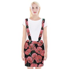 Poppy Flowers Braces Suspender Skirt by goljakoff