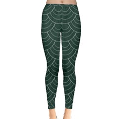 Green Sashiko Pattern Inside Out Leggings by goljakoff