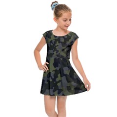 Camouflage Vert Kids  Cap Sleeve Dress by kcreatif