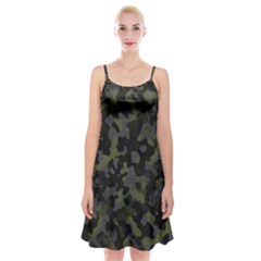 Camouflage Vert Spaghetti Strap Velvet Dress by kcreatif