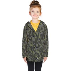 Camouflage Vert Kids  Double Breasted Button Coat by kcreatif