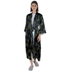 Camouflage Vert Maxi Satin Kimono by kcreatif