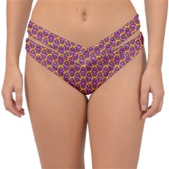 Geometric Groovy Pattern Double Strap Halter Bikini Bottom
