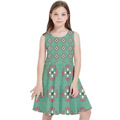 Mushrooms In The Meadow  Kids  Skater Dress by SychEva