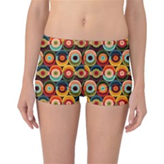 Multicolor Geometric Pattern Boyleg Bikini Bottoms by designsbymallika