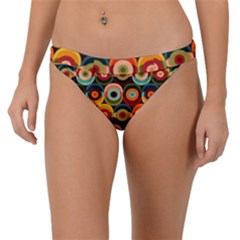 Multicolor Geometric Pattern Band Bikini Bottom by designsbymallika