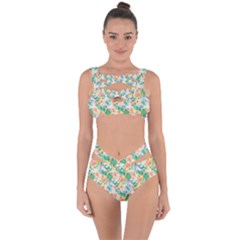 Water Color Floral Pattern Bandaged Up Bikini Set  by designsbymallika