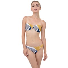 Pattern Abstrait Effet Bleu/jaune Classic Bandeau Bikini Set by kcreatif