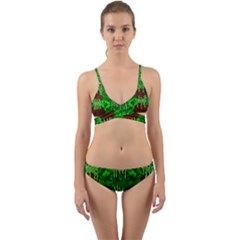 Forest Of Colors And Calm Flowers On Vines Wrap Around Bikini Set by pepitasart