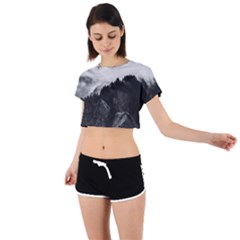 Whales Dream Tie Back Short Sleeve Crop Tee by goljakoff