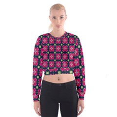 Pattern Of Hearts Cropped Sweatshirt by SychEva
