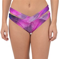 Purple Space Paint Double Strap Halter Bikini Bottom by goljakoff